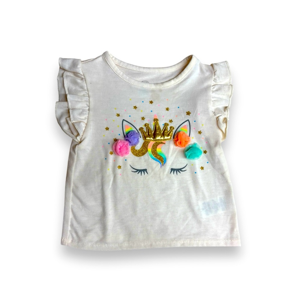 ✨BABY 18M 3D CROWN UNICORN SHORT SLEEVE TEE✨